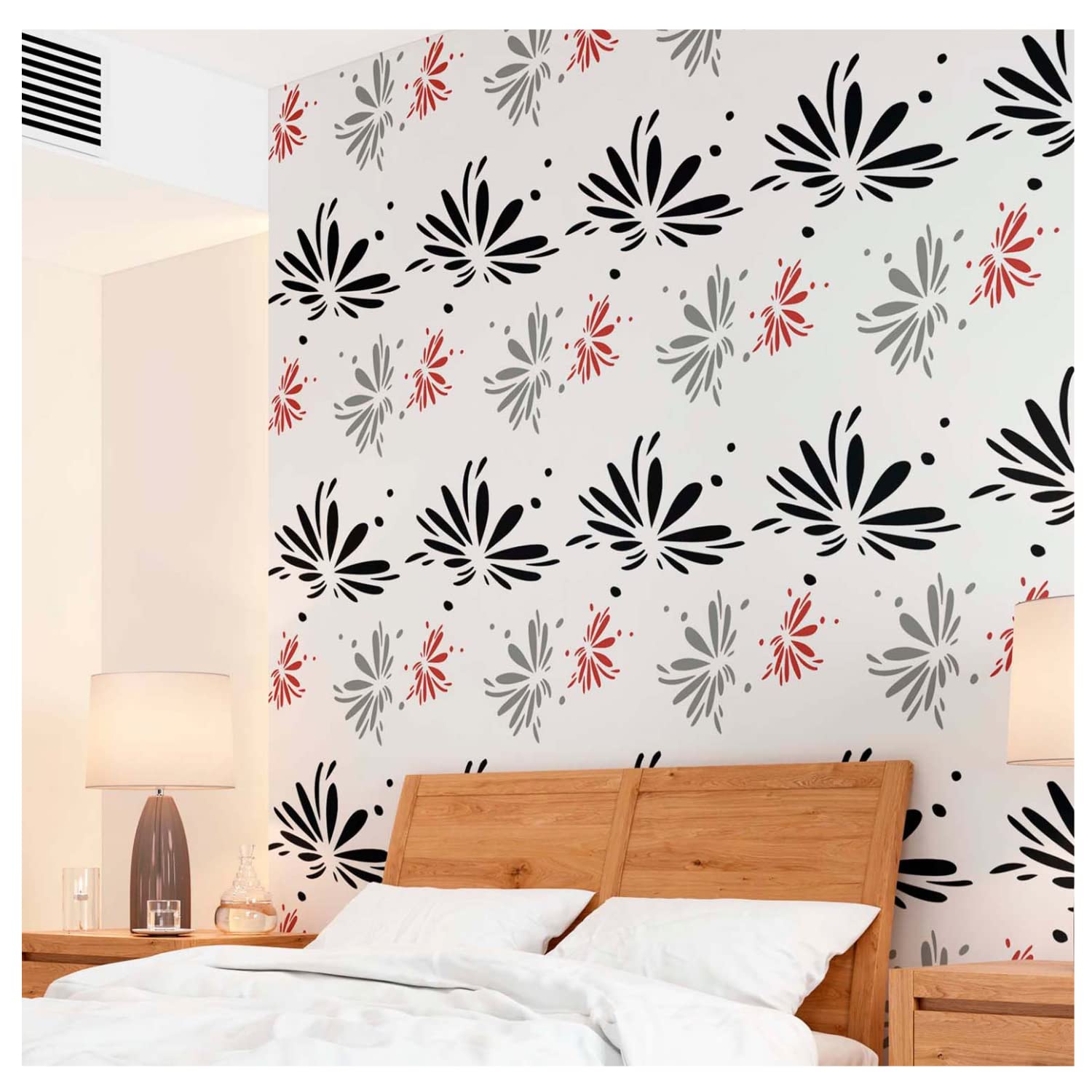 Kayra Decor Stencils for Wall Painting Floral Design - Pack of 1